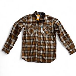 NWT Carhartt Rugged Flex Relaxed Fit Plaid Shirt Large